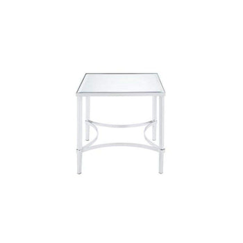 Chrome And Mirrored End Table  (22