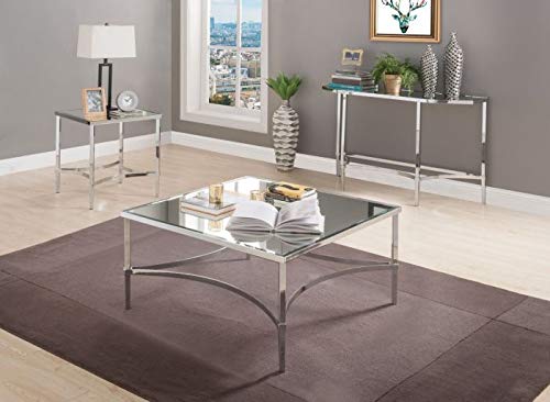 Chrome And Mirrored End Table  (22" X 22" X 24")